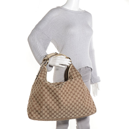 Gucci Monogram Large Horsebit Chain Hobo Off White 2 of 7