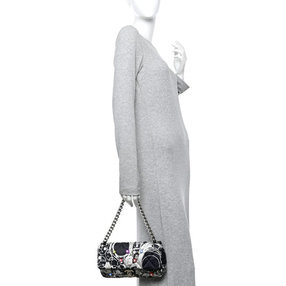 Chanel Satin Quilted Medium Kaleidoscope Flap Black White 2 of 14