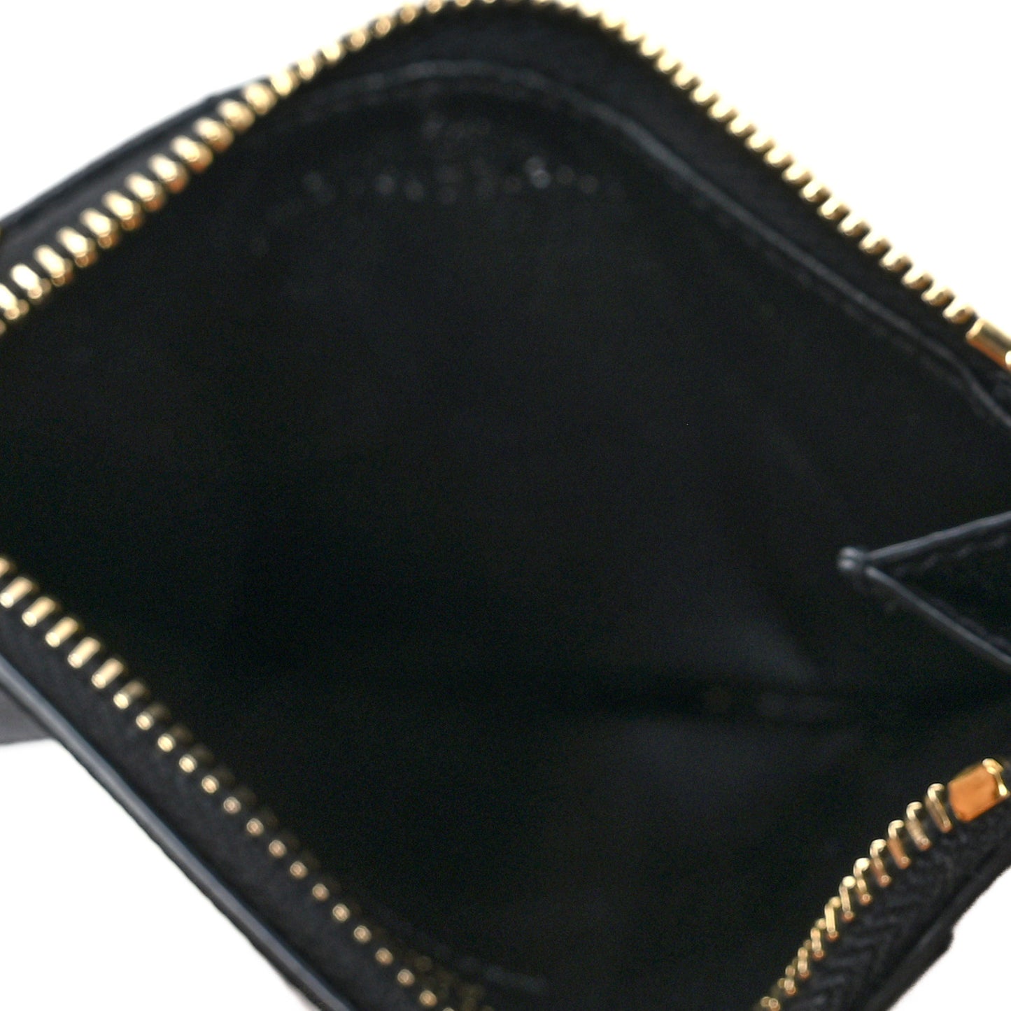 Grain De Poudre Matelasse Chevron Monogram Fragments Zippered Card Case Black