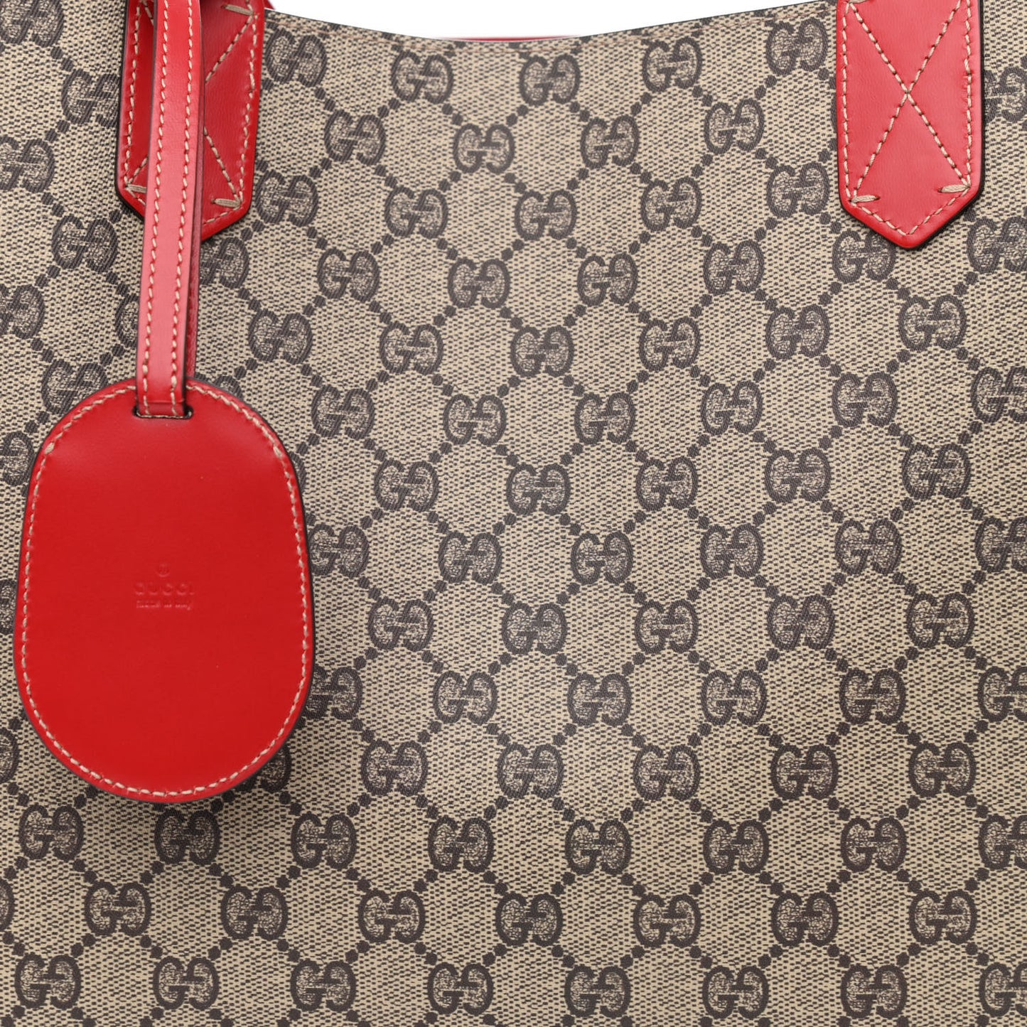 GG Supreme Medium Reversible Tote Beige Red