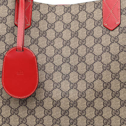 Gucci GG Supreme Medium Reversible Tote Beige Red 6 of 19