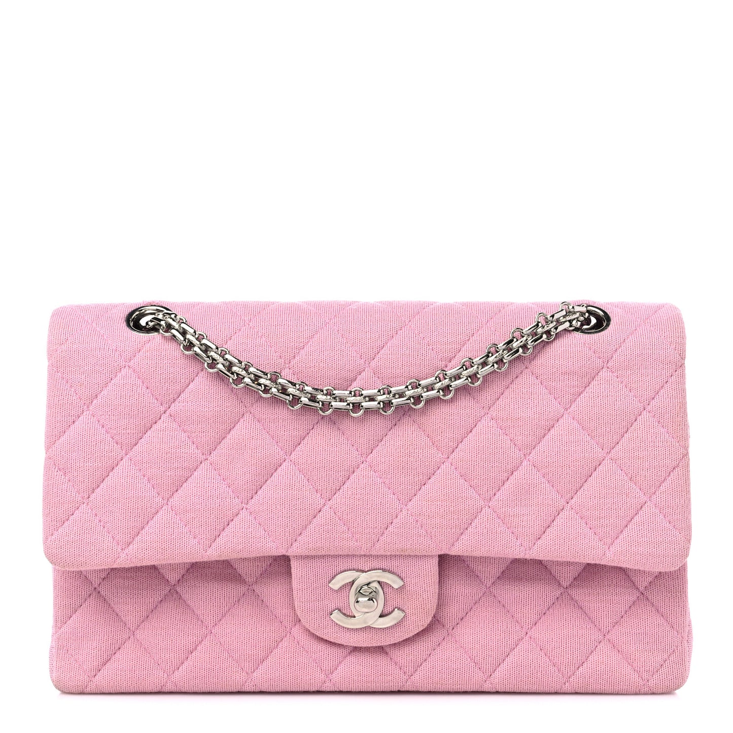 Jersey Quilted Medium Double Flap Pink