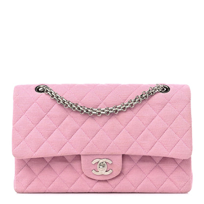 Chanel Jersey Quilted Medium Double Flap Pink 1 of 12