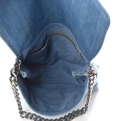 Stella McCartney Eco Denim Quilted Large Beckett Shoulder Bag Blue 5 of 9