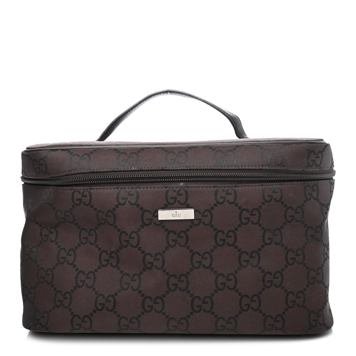 Nylon Monogram Large Cosmetic Case Brown