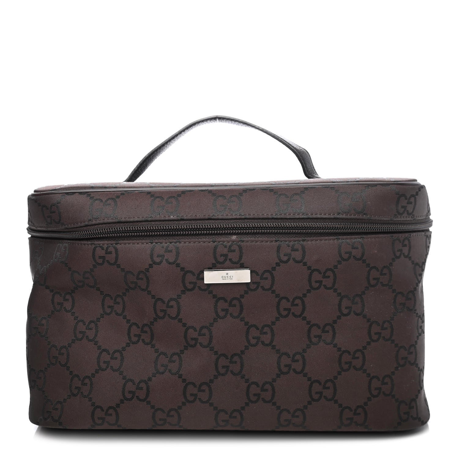 Gucci Nylon Monogram Large Cosmetic Case Brown 1 of 4
