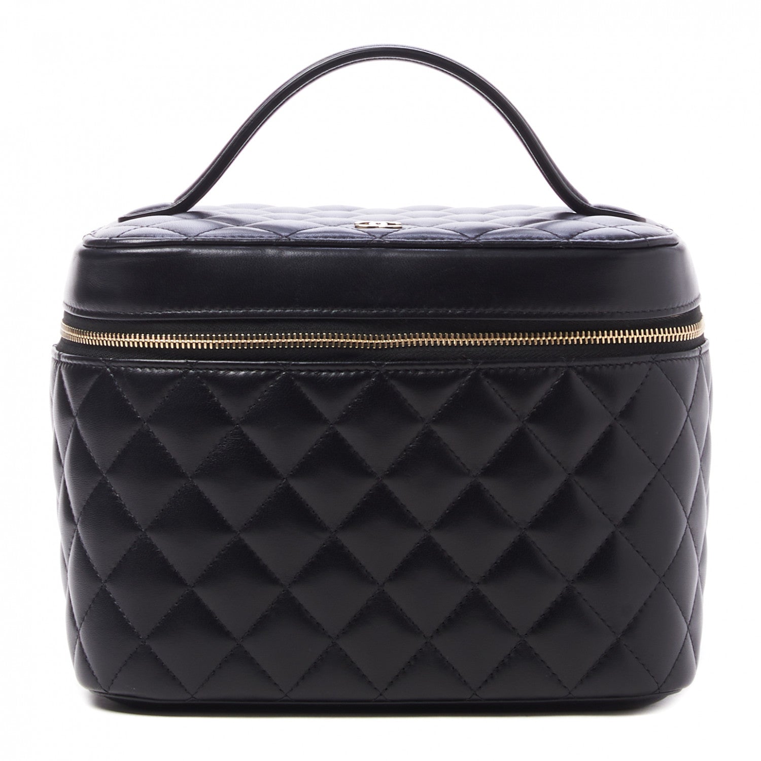 Chanel Lambskin Quilted Large Vanity Pouch Black 1 of 10