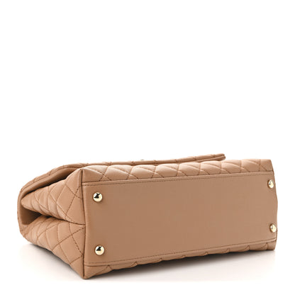 Chanel Caviar Lizard Embossed Quilted Small Coco Handle Flap Beige 4 of 10