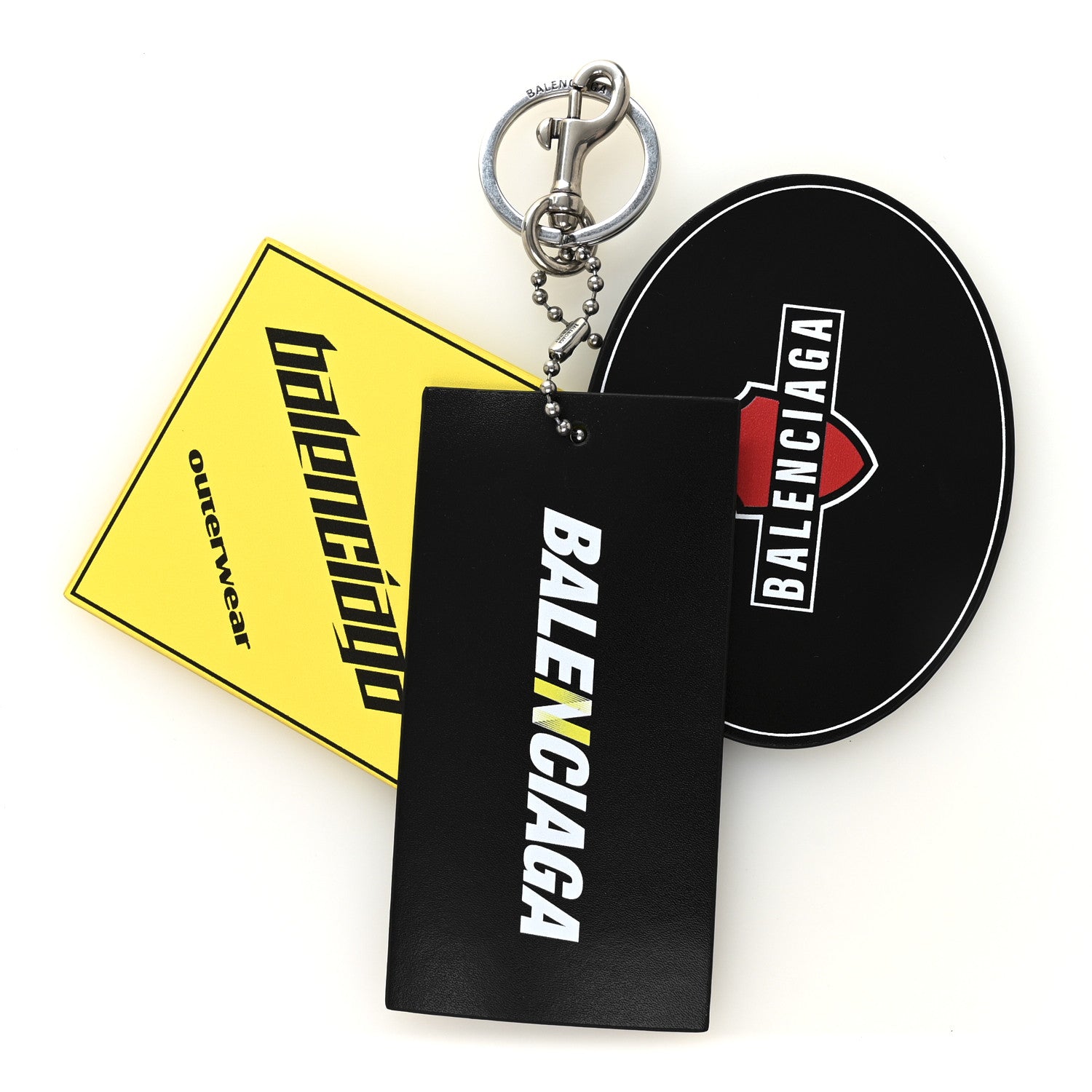 小物 BALENCIAGA KEYRING 3 TAGS CHARM Balenciaga Calfskin 3 Tag Charm Key Holder Multicolor 1844825