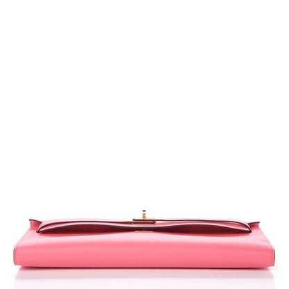 Hermes Swift Kelly Cut Clutch Pochette Rose Azalee 6 of 27