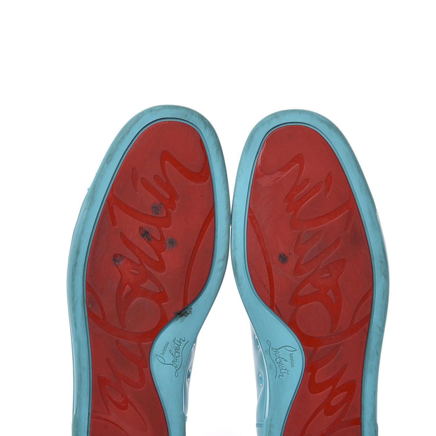 Christian Louboutin Calfskin Mens Louis Junior Spikes Flat Sneakers 43.5 Turquoise 7 of 11