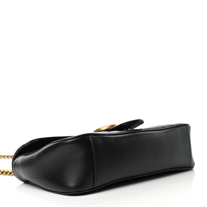 Gucci Calfskin Matelasse Small GG Marmont Shoulder Bag Black 3 of 4
