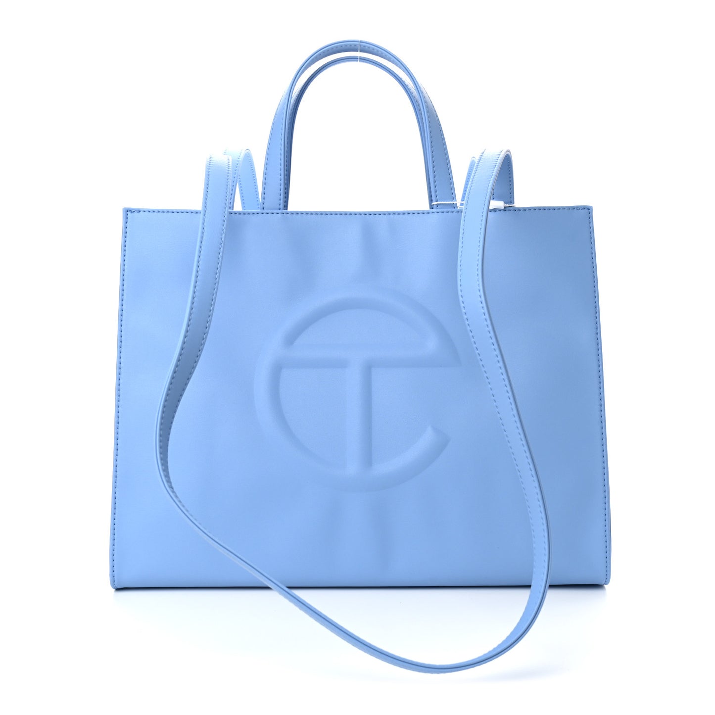 Vegan Leather Medium Shopping Bag Cerulean
