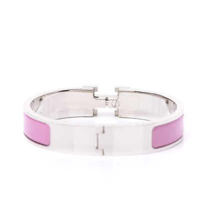 Hermes Enamel Narrow Clic Clac H Bracelet PM Rose Velours 4 of 4