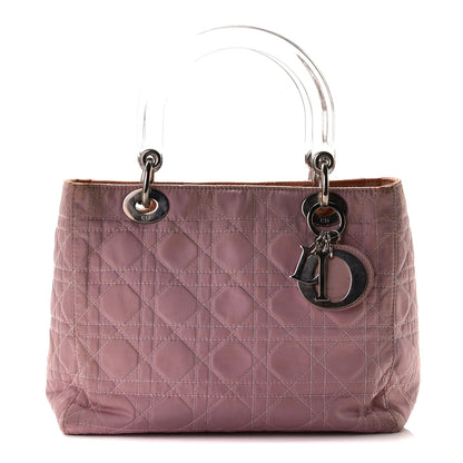 Christian Dior Lucite Nylon Cannage Medium Lady Dior Pink 1 of 11