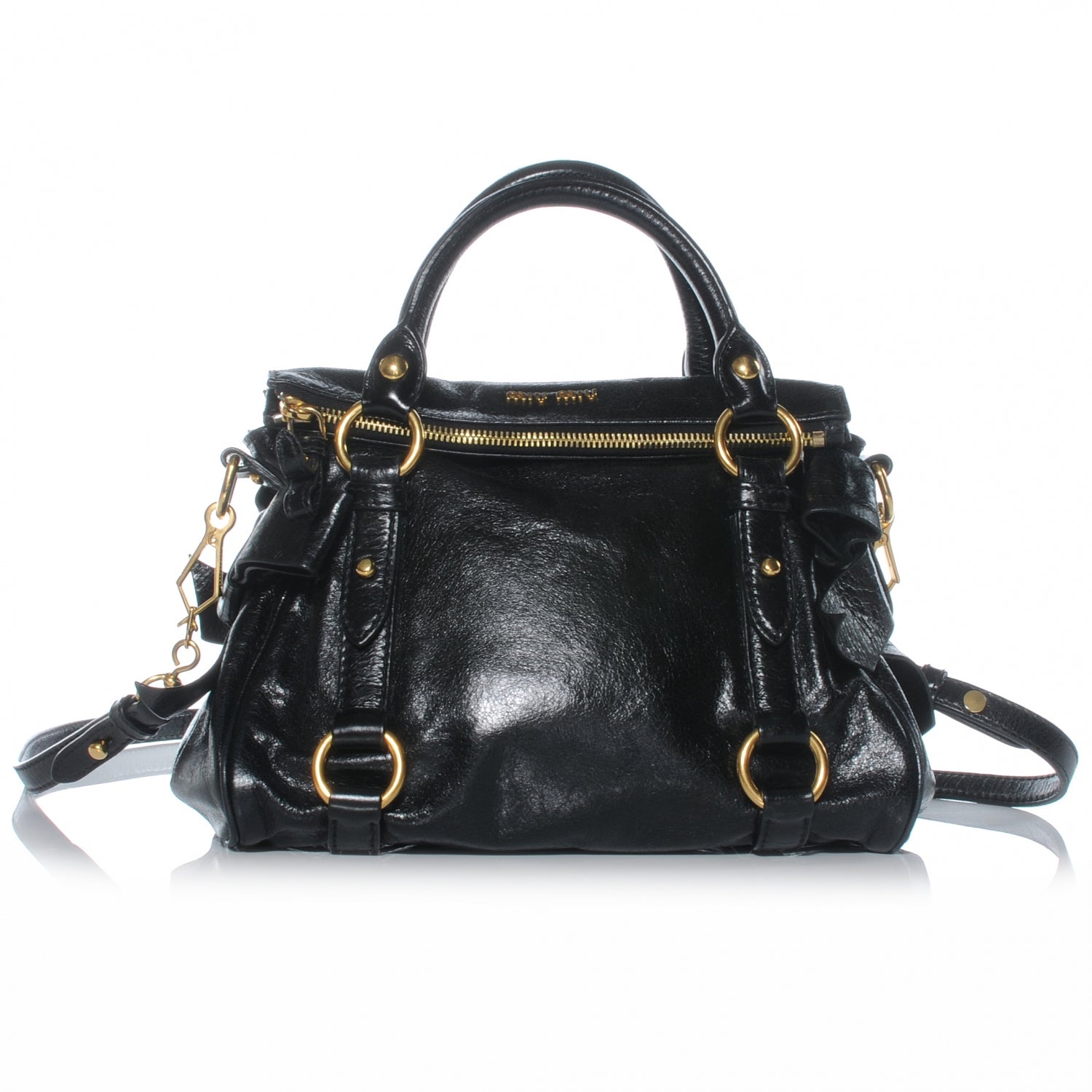 Miu Miu Vitello Lux Mini Bow Bag Nero Black 1 of 8