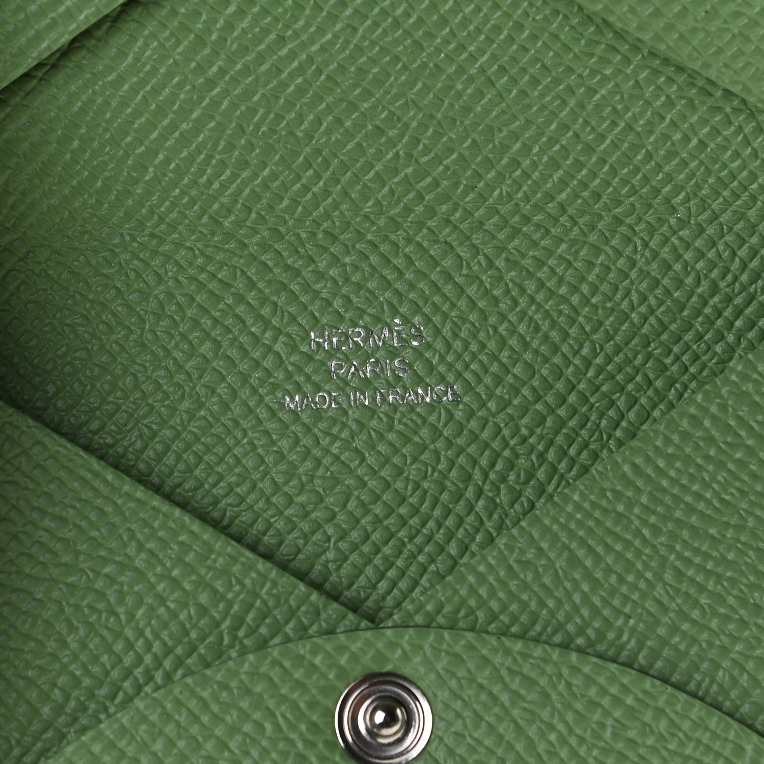 Hermes Epsom Calvi Card Case Vert Criquet 5 of 7