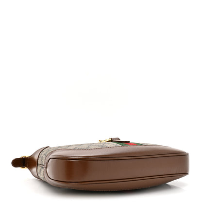 Gucci GG Supreme Monogram Azalea Calfskin Web Small Jackie 1961 Hobo Beige Ebony Brown Sugar 4 of 10