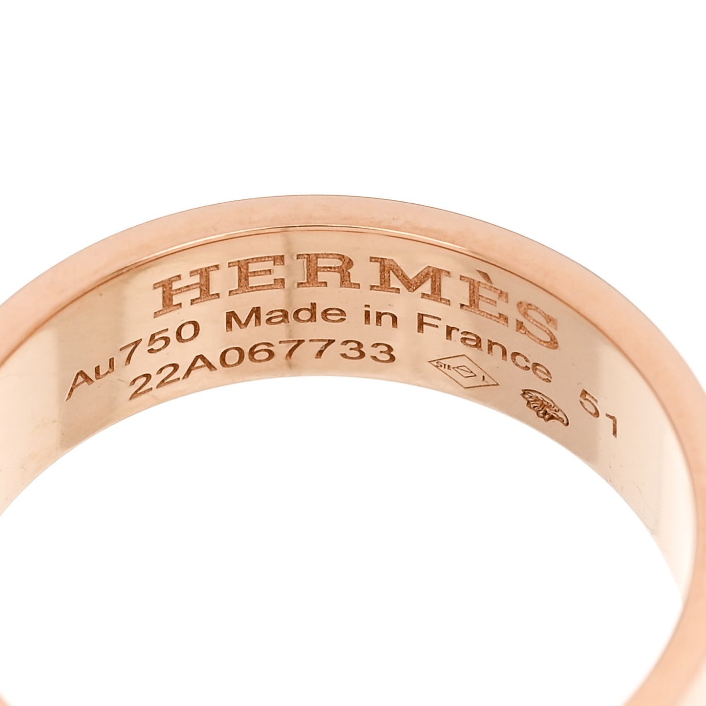 18K Rose Gold Diamond PM H D'Ancre Ring 51 5.75