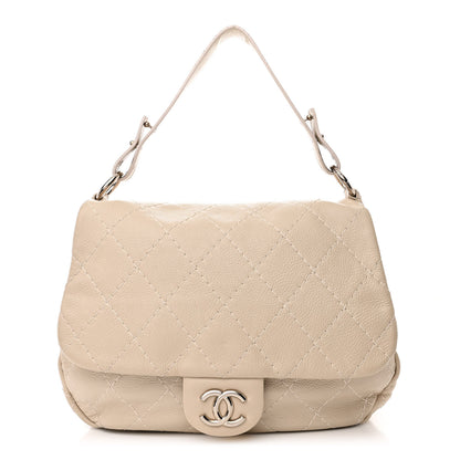 Chanel Glazed Calfskin XL On The Road Flap Ivory 1 of 15