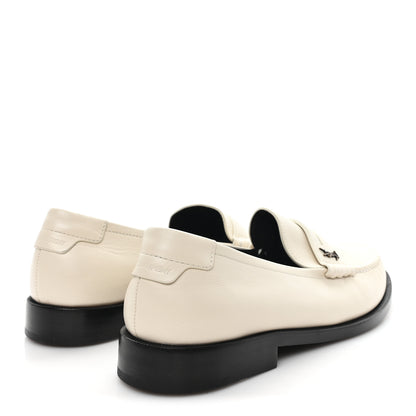 Saint Laurent Calfskin Penny Loafers 41.5 Pearl 5 of 10