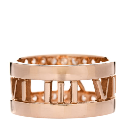 Tiffany 18K Rose Gold Diamond Wide Atlas Open Ring 49 4.75 3 of 5