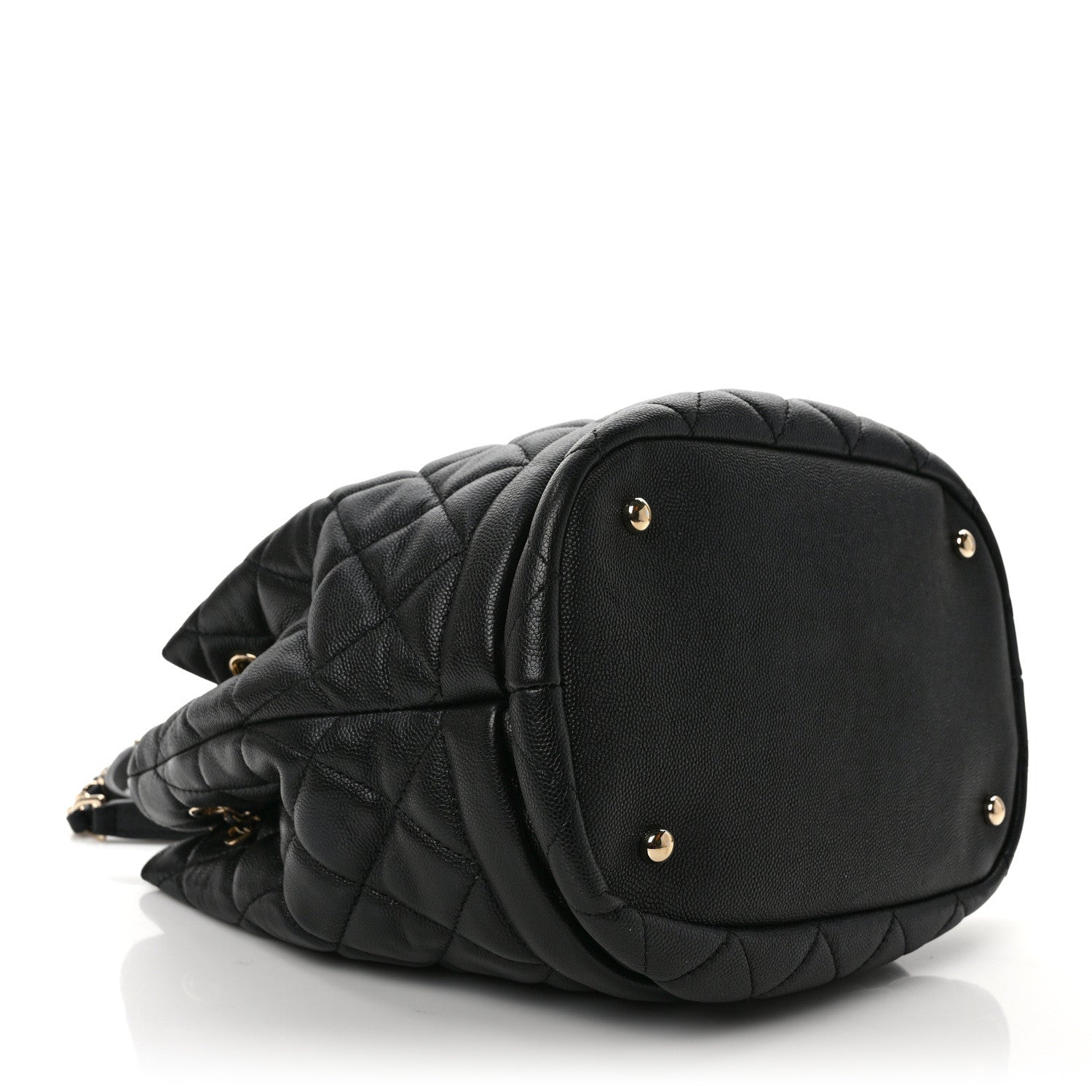 Chanel Caviar Quilted Large Rolled Up Bucket Drawstring Bag Black 4 of 9