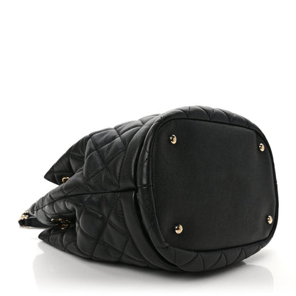 Chanel Caviar Quilted Large Rolled Up Bucket Drawstring Bag Black 4 of 9