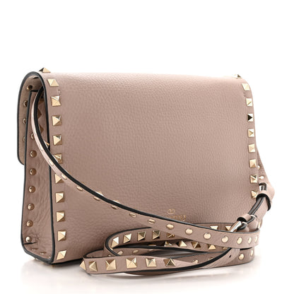 Valentino Garavani Pebbled Calfskin Medium Rockstud Flip Lock Crossbody Bag Poudre 3 of 9