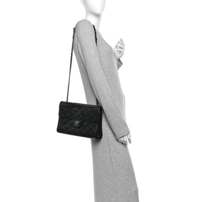Chanel Crumpled Grained Calfskin Medium CC Crave Flap Black 2 of 15