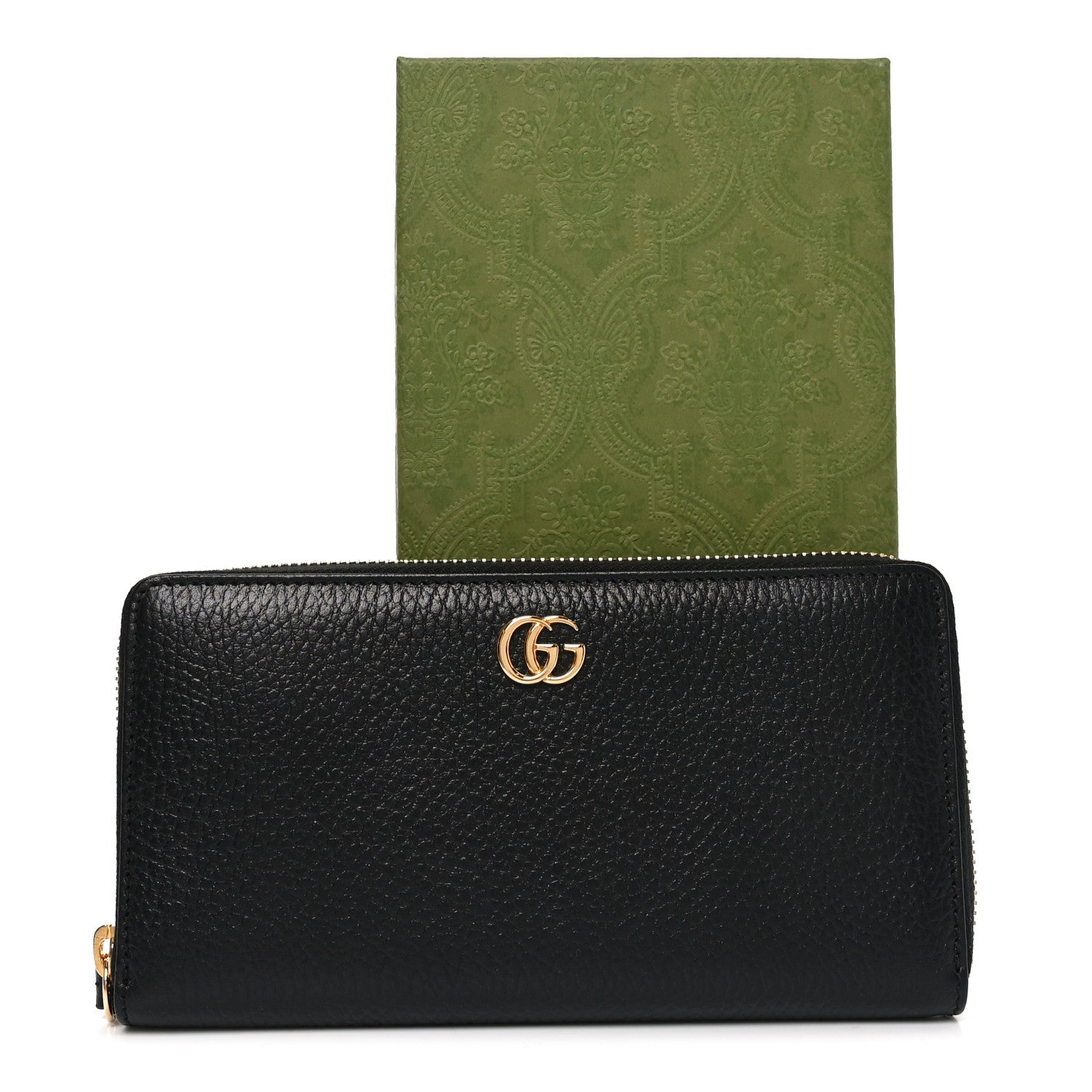 Gucci Dollar Calfskin GG Marmont Zip Around Wallet Black 8 of 8