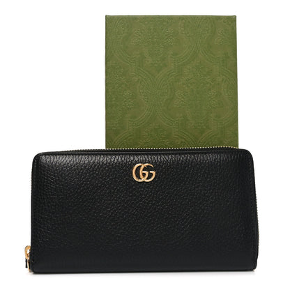 Gucci Dollar Calfskin GG Marmont Zip Around Wallet Black 8 of 8
