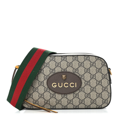 Gucci GG Supreme Monogram Web Neo Vintage Shoulder Bag Beige New Acero Crop 1 of 9