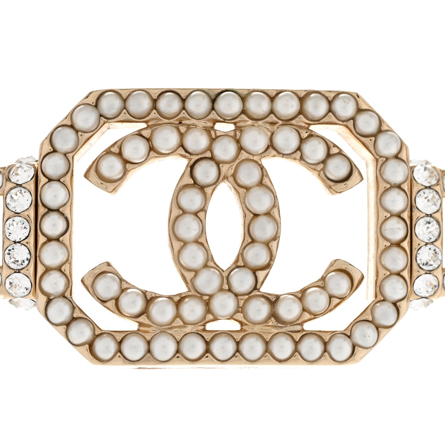 Chanel Crystal Pearl CC Vendome Choker Light Gold 4 of 7