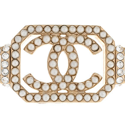 Chanel Crystal Pearl CC Vendome Choker Light Gold 4 of 7