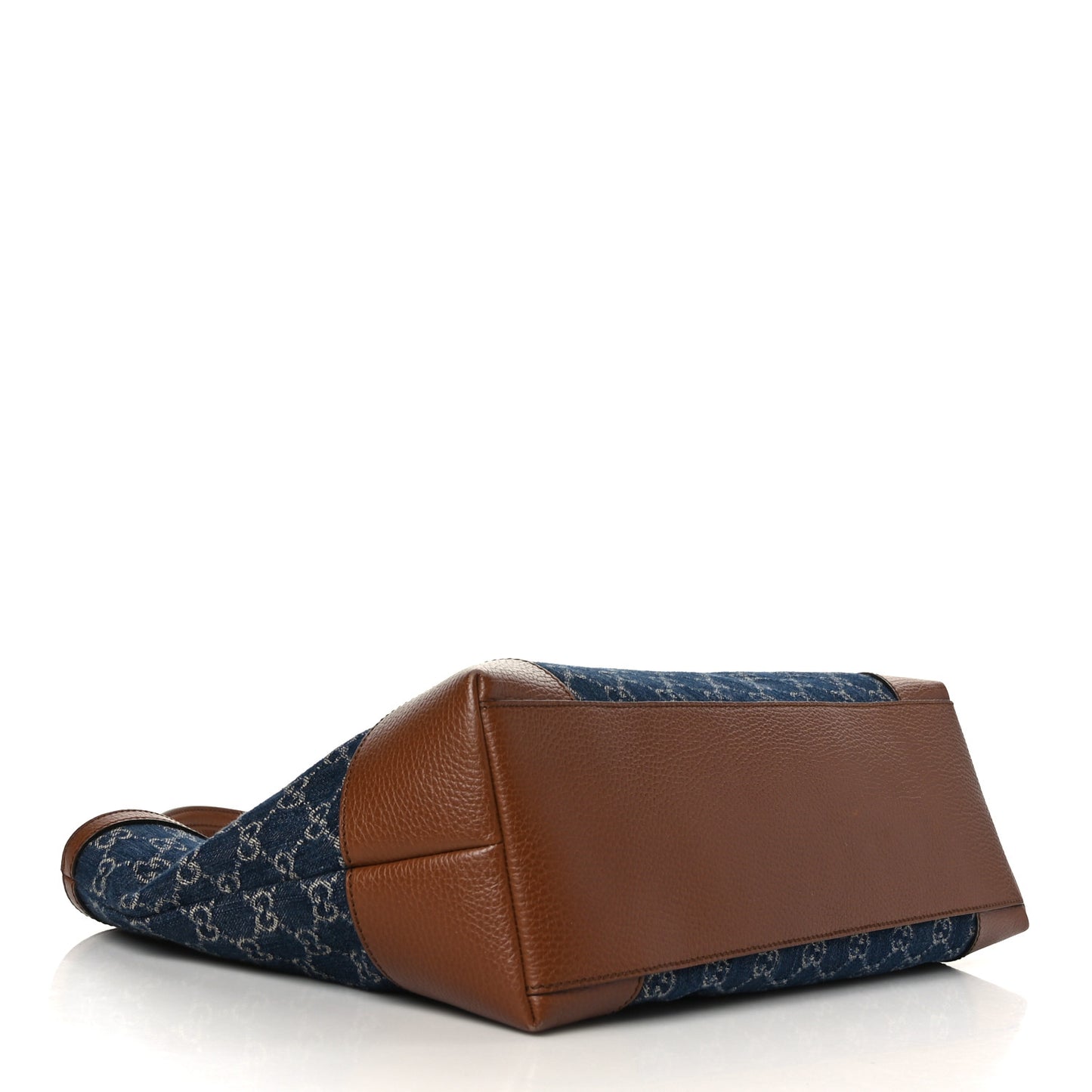 New Denim GG Monogram Medium Ophidia Shopping Tote Blue Tea Cuir