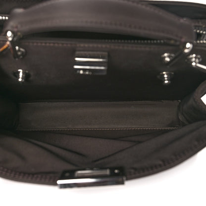 Fendi Nylon Vitello Cover Logo Embossed Mini Peekaboo I SEE U Satchel Ebano Sunflower 7 of 10