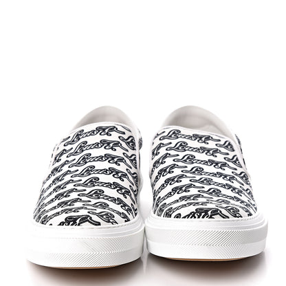 Louis Vuitton Canvas Logo Trocadero Slip On Sneakers 8 Black White 2 of 10