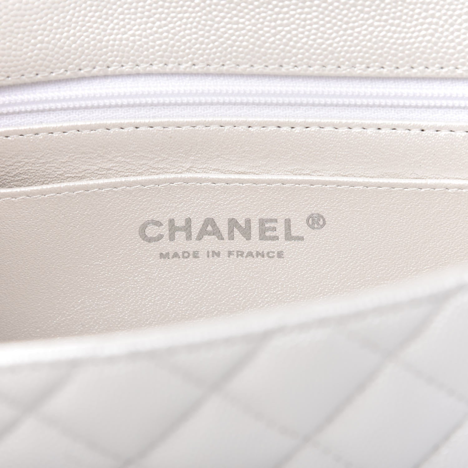 Chanel Iridescent Caviar Quilted Mini Top Handle Rectangular Flap White 8 of 11