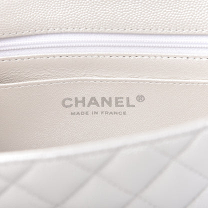 Chanel Iridescent Caviar Quilted Mini Top Handle Rectangular Flap White 8 of 11