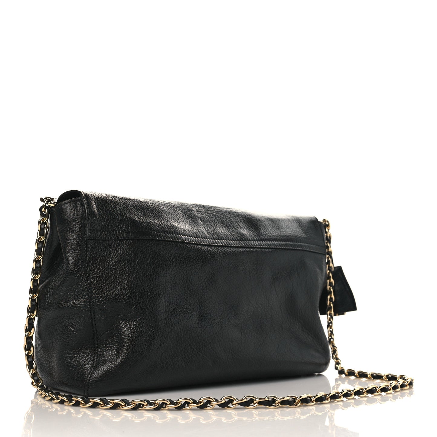 Small Classic Grain Calfskin Medium Lily Black