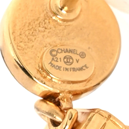 Chanel Crystal Pearl CC Perfume Bottle Drop Earrings Gold 4 of 5