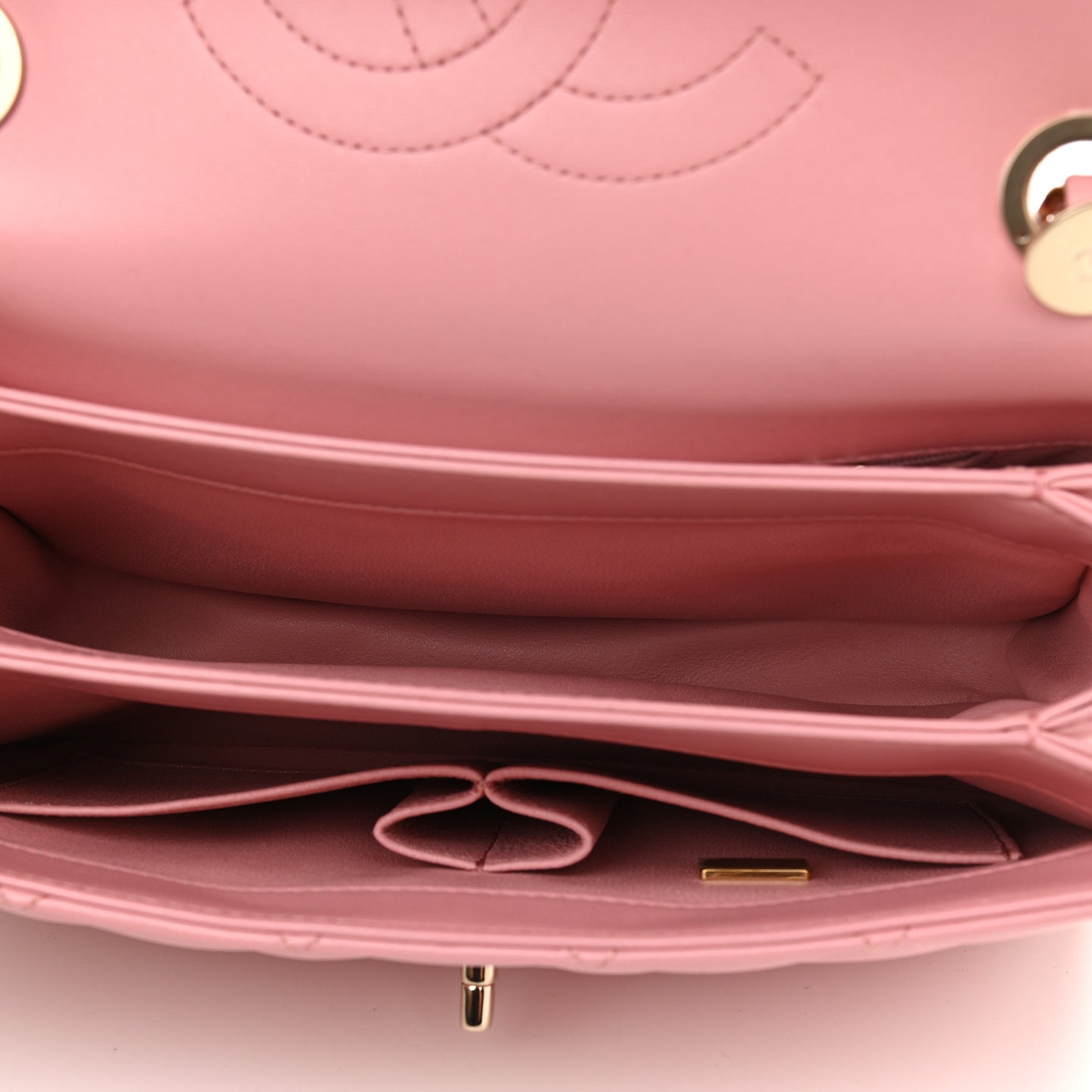 Lambskin Quilted Small Trendy CC Flap Dual Handle Bag Light Pink