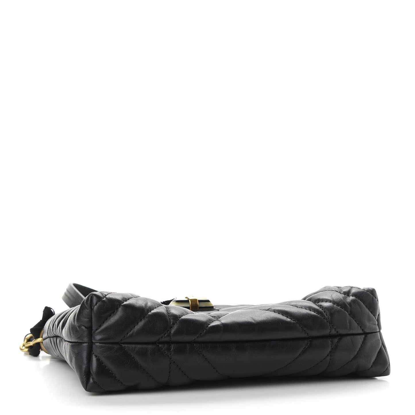Lambskin Quilted Small Happy Shoulder Bag Black
