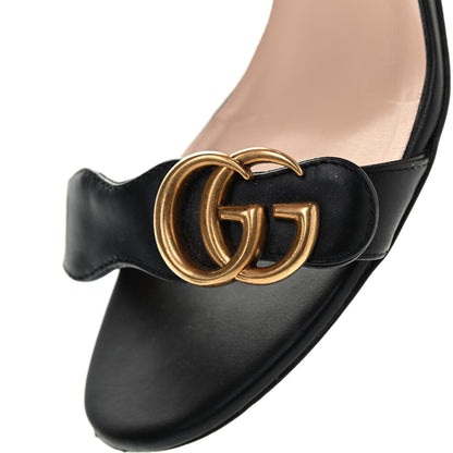 Gucci Lifford Calfskin GG Marmont Ankle Wrap 75mm Sandals 38 Black 9 of 14