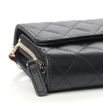 Chanel Caviar Quilted Phone Holder Wallet on Removable Chain Black 10 of 11