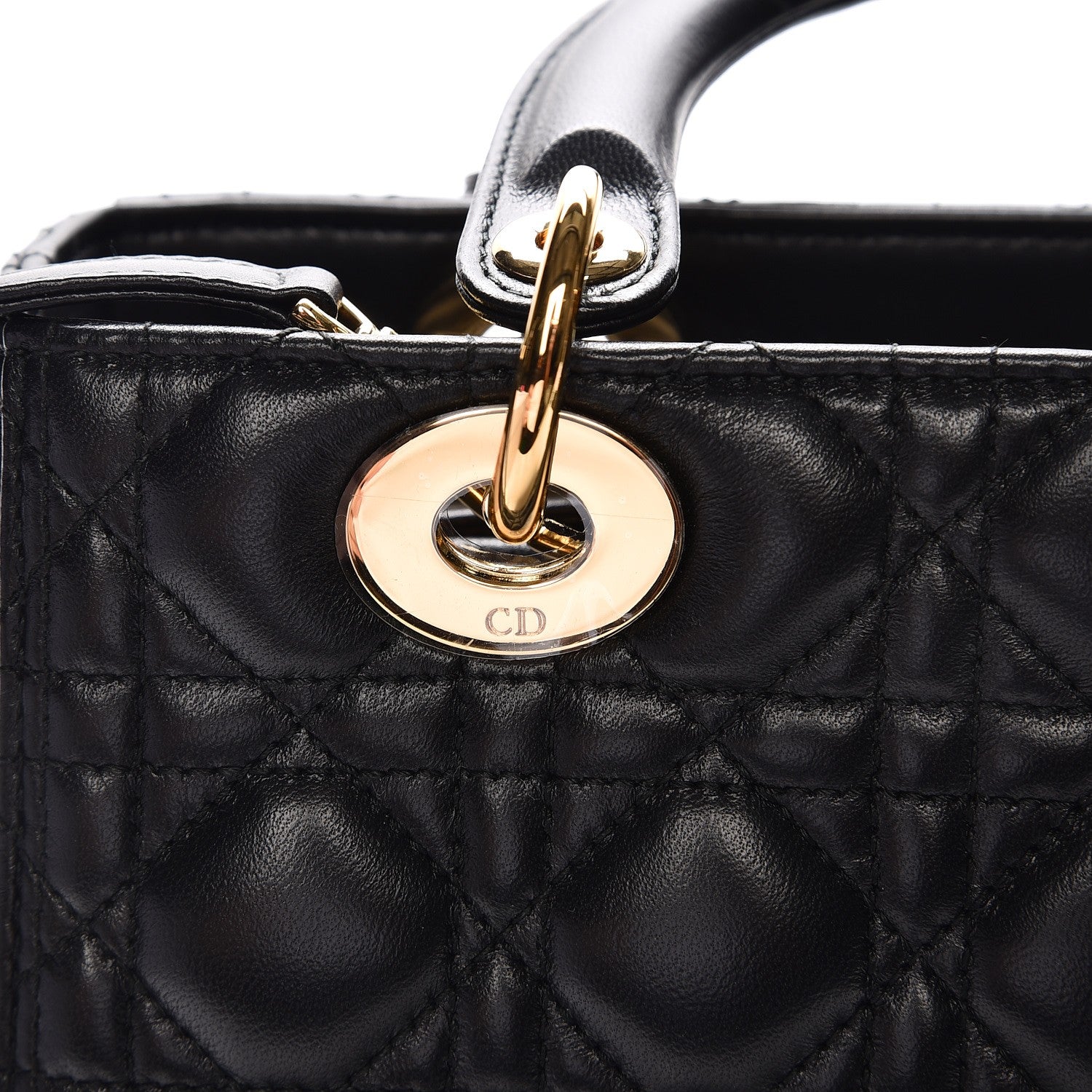 Christian Dior Lambskin Cannage Medium Lady Dior Black 5 of 16
