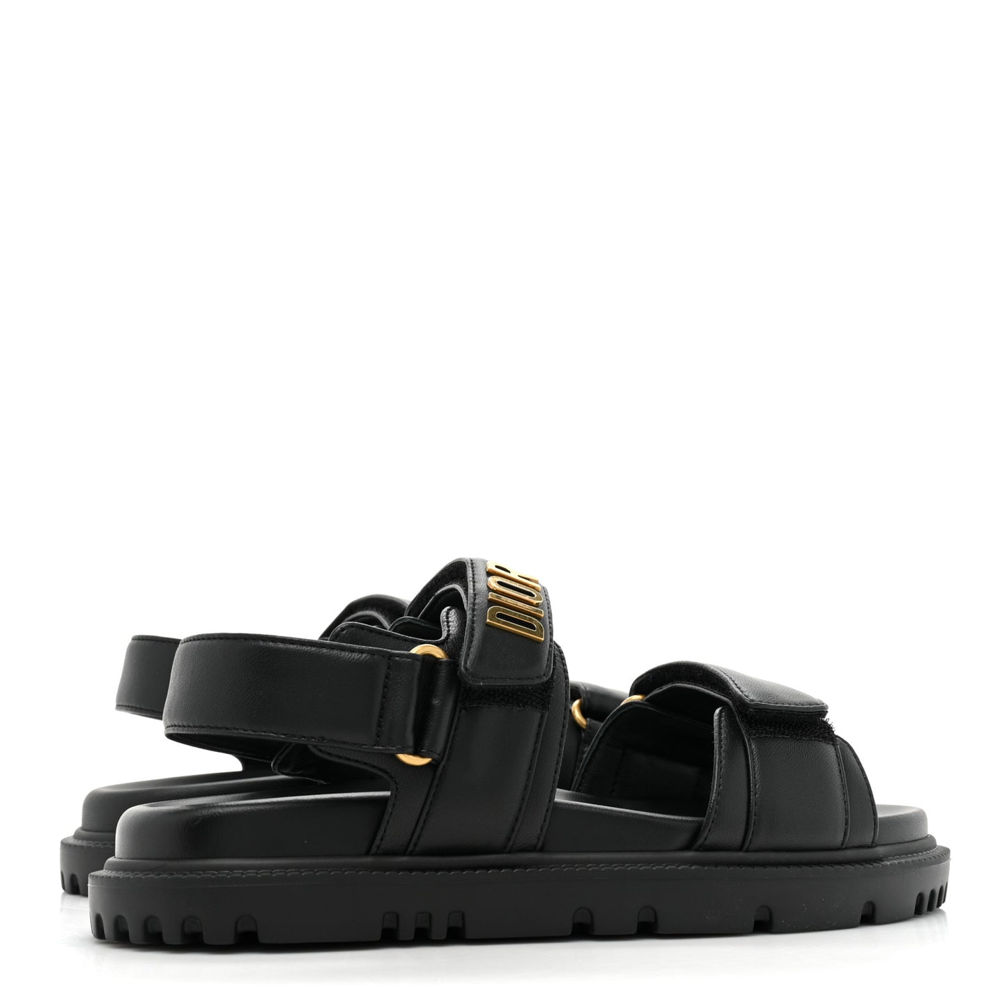 Lambskin Dioract 10mm Sandals 36.5 Black