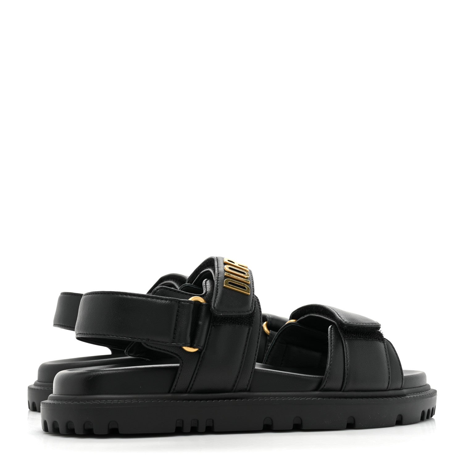 Christian Dior Lambskin Dioract 10mm Sandals 36.5 Black 4 of 10