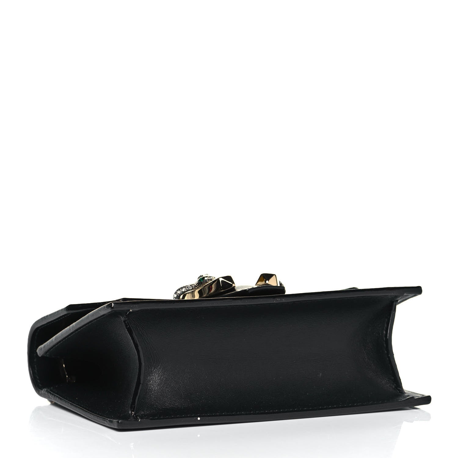 Jimmy Choo Smooth Calfskin Crystal Snake Buckle Paris Crossbody Bag Black 4 of 10